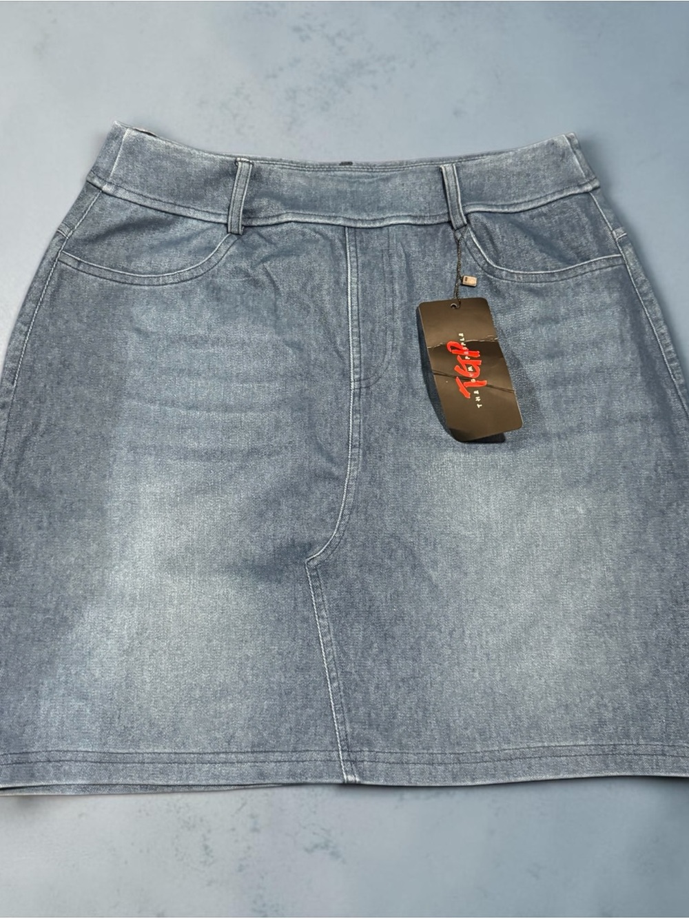 Washed Blue Denim Mini Skirt Amazon